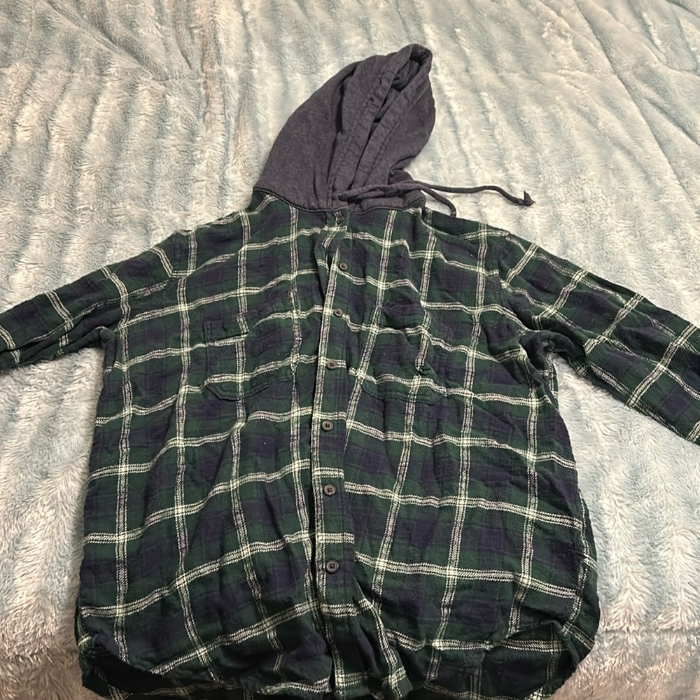 american eagle flannel hoodie